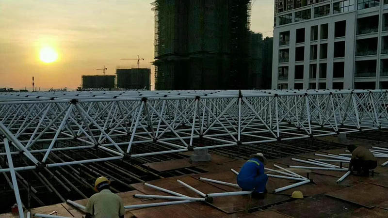 榆树螺栓球网架安装现场